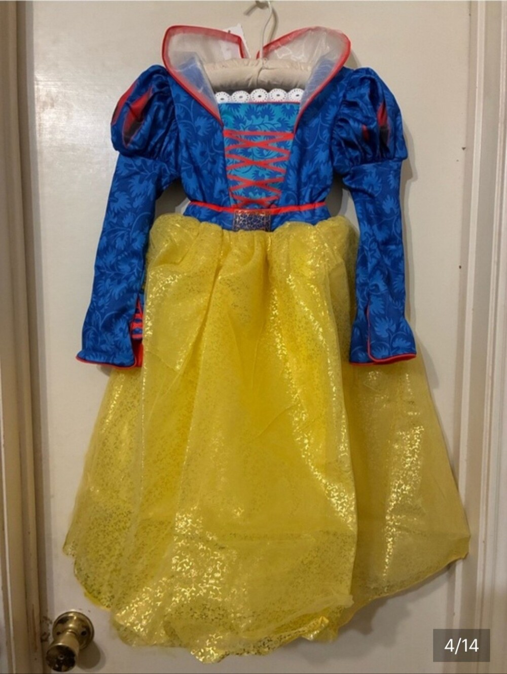 New Snow White Inspired Girls' Yellow & Blue Princess Costume with Accessories